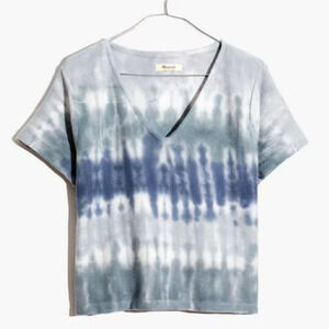 Madewell Ottoman‎ Jacquard V-Neck Setlist Boxy Crop Top T-Shirt Size XS - NEW